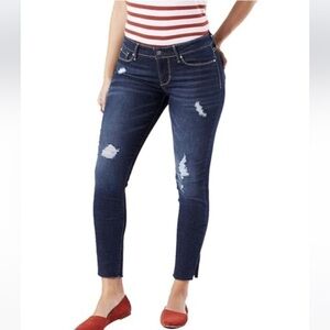 DENIZEN from Levi's Modern Ankle Skinny Distressed Raw Edge Jean